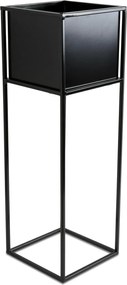 KOVOVÝ KVETINÁČ SO STOJANOM PLAIN 70X24 CM ČIERNA