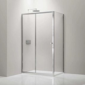 Cerano Varone, sprchovací kút s posuvnými dverami 90 (dvere) x 70 (stena) x 195 cm, 6mm číre sklo, chrómový profil, CER-CER-DY505-9070