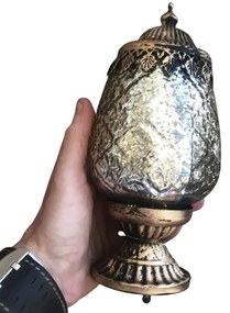 LED medený kov s patinou stolná lampa