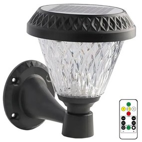 V-Tac LED Stmievateľná solárna nástenná lampa LED/0,8W/5,5V IP44 + diaľkové ovládanie VT0836