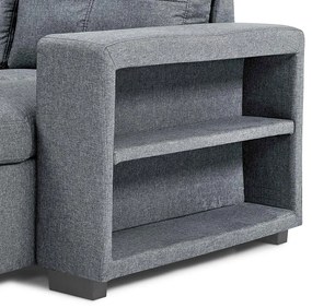 Univerzálna rohová rozkladacia sedacia súprava Catini PORTIVA s úložným priestorom a USB sivá