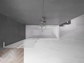 Mexen Velar L, 2-krídlová posuvná vaňová zástena 75 x 150 cm, 8mm sklo námraza, brúsená oceľ, 896-075-003-31-97