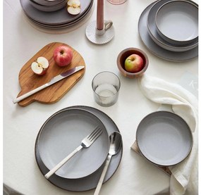 Jedálna sada 12 ks sivá/porcelán