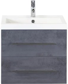 Kúpeľňový nábytkový set Sanox Straight farba čela betón antracitovo sivá ŠxVxH 60 x 55 x 40 cm s umývadlom z minerálnej liatiny