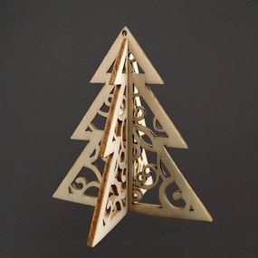 AMADEA Drevený 3D stromček 8 cm, český výrobok
