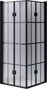 BPS-koupelny Štvorcový sprchový kút HYD-SK08B-M 90x90 čierna/transparent - bez vaničky