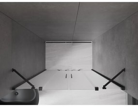 Mexen Velar Duo, posuvné sprchové dvere do otvoru 160 cm, 8mm sklo námraza, brúsený grafit, 871-160-000-32-95