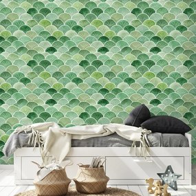 Tapeta zelené geometrické oblúky