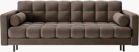 Rozkladacia pohovka v zamatovom vzhľade's úložným priestorom Bali (3-miestna), Š 222 cm