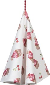 Bavlnená kuchynská utierka Cherry Cupcake - Ø 80 cm