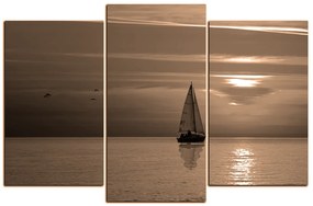 Obraz na plátne - Loď pri západe slnka 1247FC (120x80 cm)