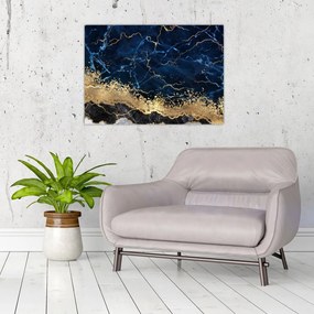 Obraz - Tmavo-modrý mramor (70x50 cm)