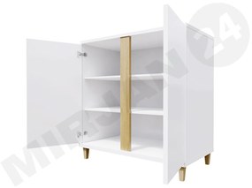 Komoda Anrok 90 AR03, Farby: biela / biely lesk