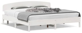 Rám postele s čelom biely 180x200 cm borovicový masív 3207198