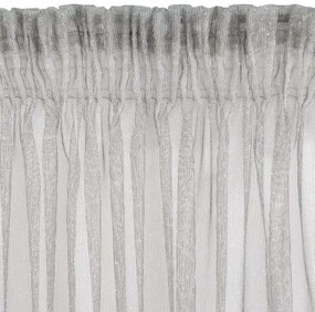 Luxusná sivá záclona na riasiacu pásku s francúzkymi volánmi 140 x 270 cm