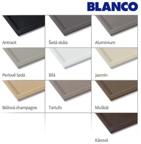 Blanco Zia 40 S, silgranitový drez 615x500x190 mm, 1-komorový, čierna, BLA-526006