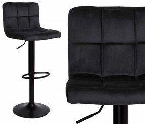 Barová stolička ARAKO II zamatová čierna