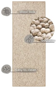 Svetlohnedý behúň 80x300 cm Wolly – BT Carpet