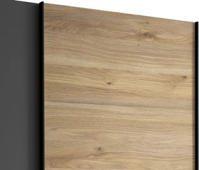 Šatníková skriňa Melton, 215 cm, grafit/dub mauvella