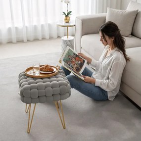 Taburetka DOTTY svetlosivá