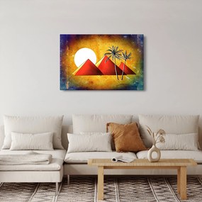 Obraz maľovaných egyptských pyramíd (90x60 cm)