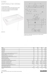 Kaldewei Cono - Umývadlo na stenu 900x500 mm, bez prepadu, 1 otvor pre batériu, Perl-effekt, alpská biela 902606013001