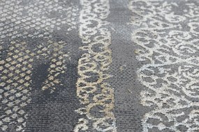 Moderný koberec LUCE 77 rám vintage - Štrukturálny sivá / horčica Veľkosť: 77x150 cm