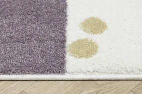 Koberec LIMA M044A krémový / fialový / zlatý polkruh