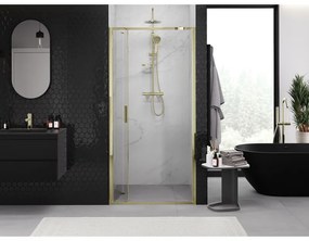 Mexen Exo, skladacie sprchové dvere 70 cm, číre sklo, zlatá, 816-070-000-50-00