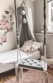 Drevená hojdačka  sivá