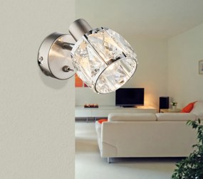 Nástenná lampa Kris, sklenený krištáľ