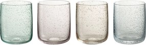 4ks farebný pohár na víno s bublinkami Louise - Ø7*9cm / 310ml