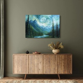 Obraz - Krajina s nádychom Van Gogha (90x60 cm)