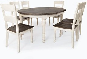 Jedálenský rozkladací stôl Avola 122/167 cm z masívu hnedý/biely
