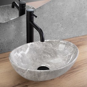 Rea Sofia Mini, umývadlo na dosku 350x260x125 mm, imitácia kameňa - šedá Grigio, REA-U9237