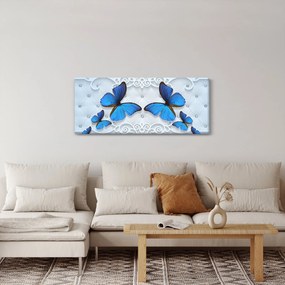 Obraz - Modré motýle (120x50 cm)