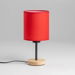 Brilagi - Stolná lampa NUBILA WOOD 1xE27/25W/230V dub/červená