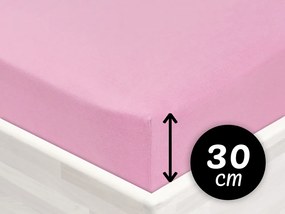 Jersey napínacie prestieradlo na vysoký matrac JR-008 Ružová lila 180 x 220 - výška 30 cm