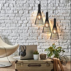Luster na lanku TIANA 3xE27/20W/230V čierna