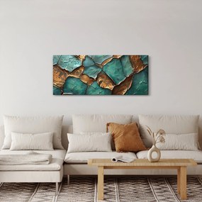 Obraz - Zeleno-zlatá maľba (120x50 cm)