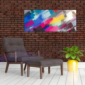 Obraz - Farebné ťahy štetcom (120x50 cm)