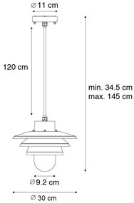 Dizajnové vonkajšie závesné svietidlo čierne IP44 - Morty