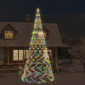 Vianočný stromček na stožiari 3000 farebných LED 800 cm 343549