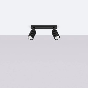 Čierne bodové svietidlo 6,5x30 cm Gleam – Sollux