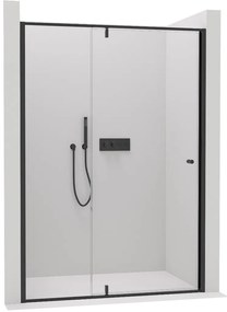 Cerano Santini, krídlové sprchové dvere 100x195 cm, 6mm číre sklo, čierny profil, CER-CER-428689