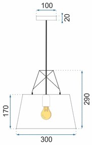 Toolight Toolight, závesná kovová stropná lampa 1xE27 APP423-1CP, biela, OSW-00553