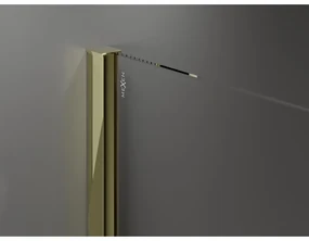 Mexen Velar, sprchový kút s posuvnými dverami 130 x 100 cm, 8mm šedé sklo, zlatá lesklá, 871-130-100-41-50