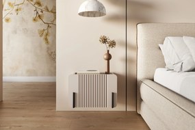 Závesný nočný stolík Malmi 45 cm so zásuvkou - kašmír / čierna