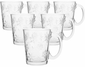 Altom Sada 6 sklenených hrnčekov Snowflakes 300 ml