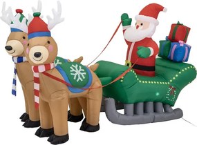 Nafukovacie sane so Santa Clausom a sobmi 205 × 125 cm
